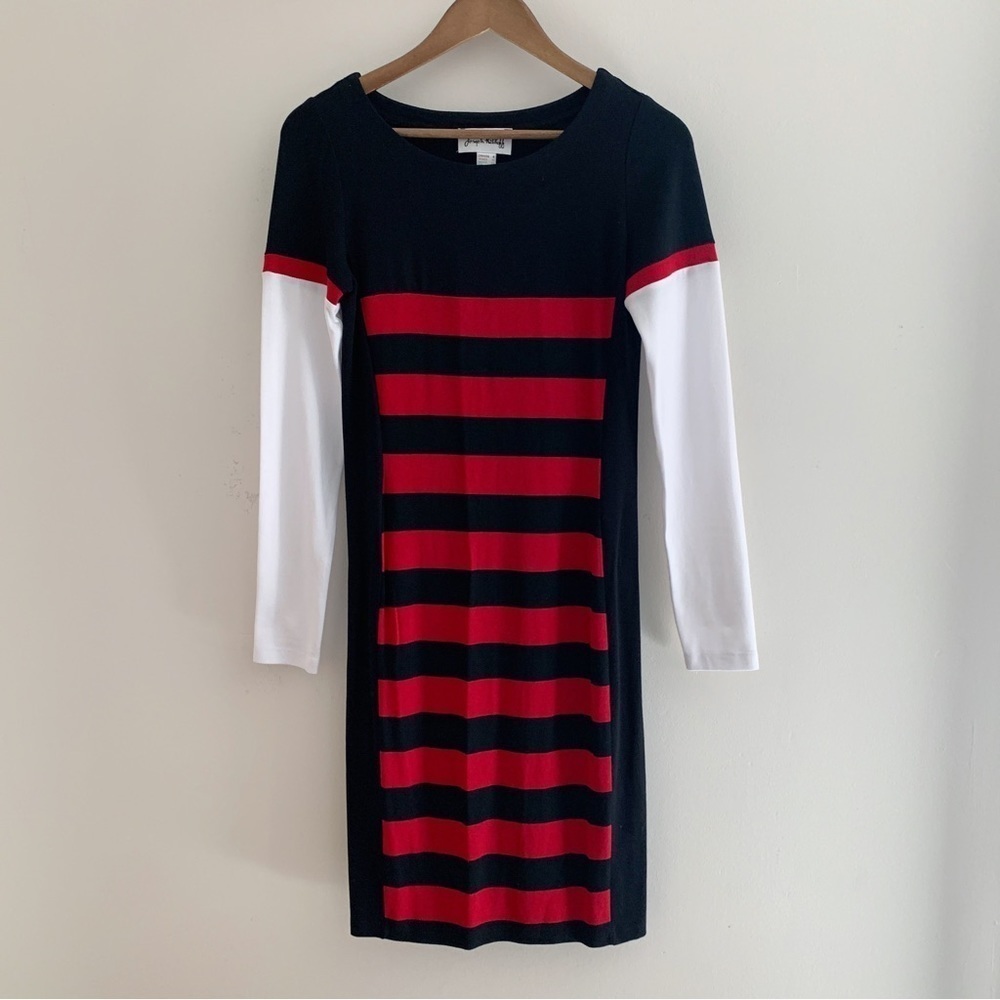 Joseph Ribkoff Striped Colorblock Knit Dress Sz 8